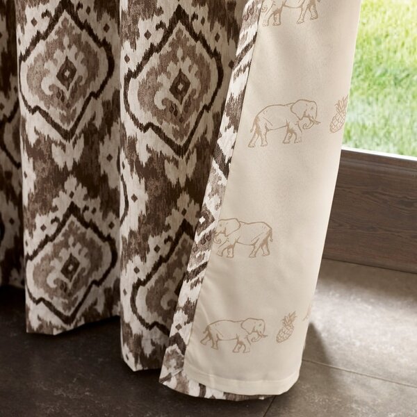 Tende in set marroni 2 pz 117x229 cm Suri Geo – Pineapple Elephant