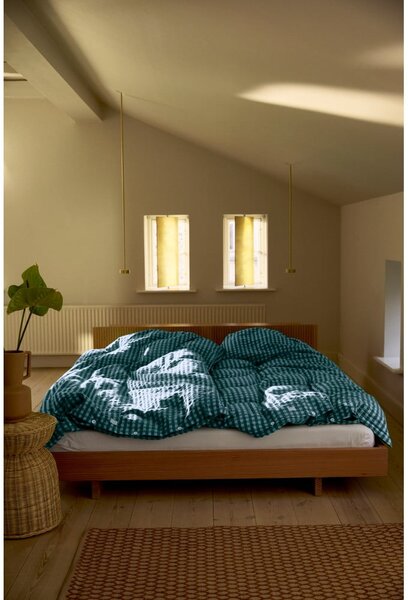 Set copripiumino e federa verde e blu in crêpe per letto singolo 140x200 cm Bæk&Bølge – JUNA