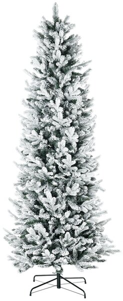 Albero di Natale Artificiale Innevato 225 cm 988 Rami Apertura Automatica Verde