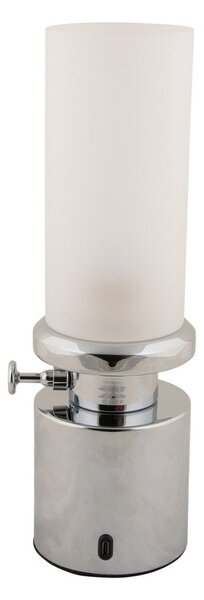 Lampada da tavolo dimmerabile a LED in argento con paralume in metallo/con paralume in vetro (altezza 29,5 cm) Camp - Leitmotiv