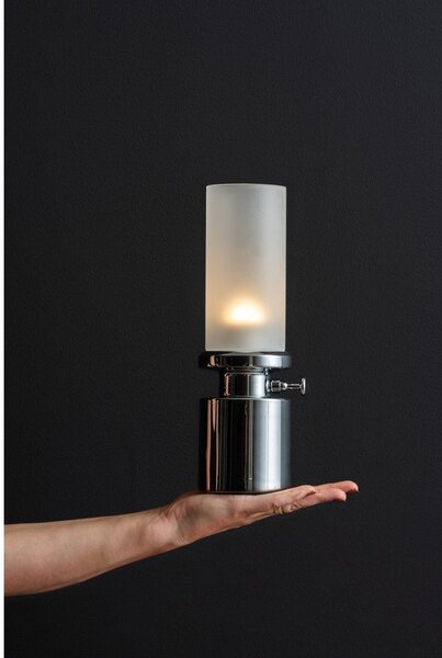 Lampada da tavolo dimmerabile a LED in argento con paralume in metallo/con paralume in vetro (altezza 29,5 cm) Camp - Leitmotiv
