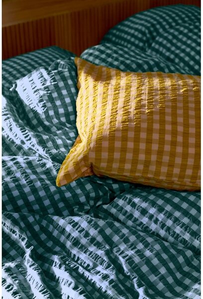 Set copripiumino e federa verde e blu in crêpe per letto singolo 140x200 cm Bæk&Bølge – JUNA