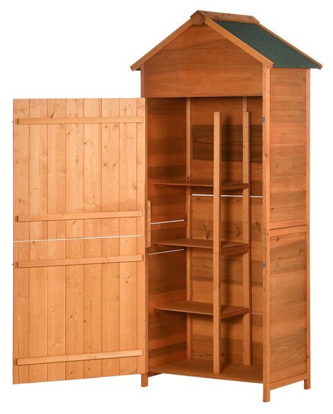 Casetta Box da Giardino 84x52x188 cm Porta Attrezzi in Legno di Abete