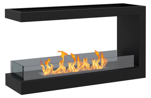 Camino a Bioetanolo da Incasso 100x30x55 cm Bruciatore 2,4L Nero