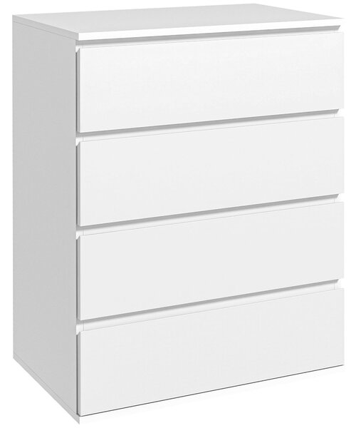 Cassettiera 4 Cassetti 60x40x80 cm in Truciolato Bianco