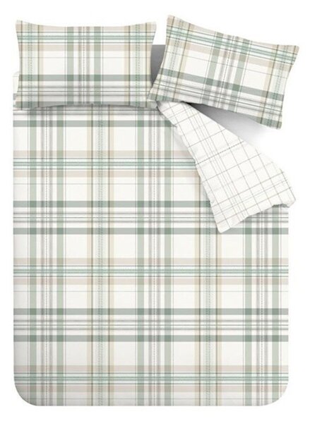 Set copripiumino e federa verde per letto singolo 135x200 cm Cartmel Check – Catherine Lansfield