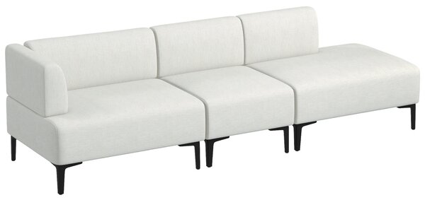 Divano 3 Posti Modulabile 250x75x70 cm in Tessuto Crema