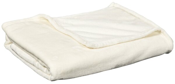 Coperta Plaid Dubleface 203x152x0,5 cm in Flanella 330 GSM Bianco Crema