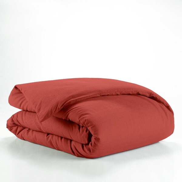 Copripiumino color mattone in cotone per letto singolo 140x200 cm Lina – douceur d'intérieur