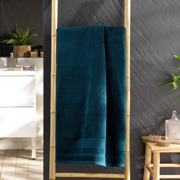 Asciugamano tipo terry blu scuro in cotone 70x130 cm Tendresse – douceur d'intérieur
