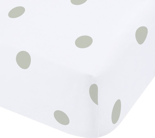 Lenzuolo con angoli bianco e verde in flanella 150x200 cm Polka Dot – Catherine Lansfield
