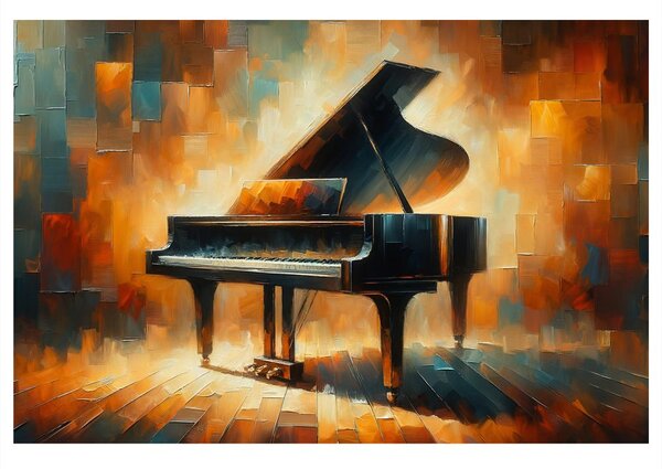 Quadro su tela – Pianoforte nella luce dell'arte