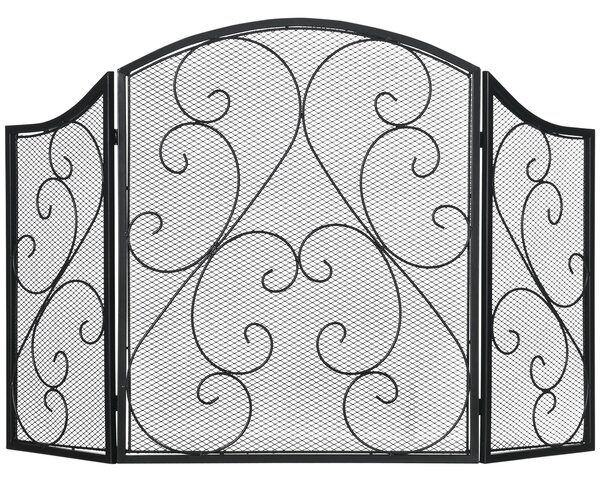 Parascintille con Antine 66x31x81 cm in Metallo Nero