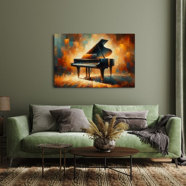 Quadro su tela – Pianoforte nella luce dell'arte