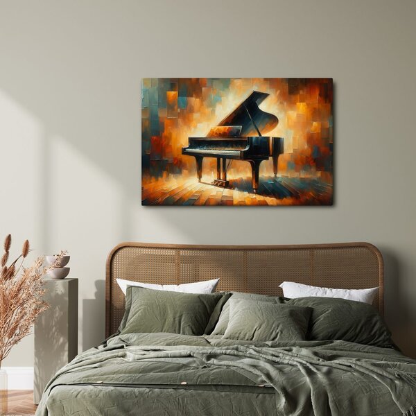 Quadro su tela – Pianoforte nella luce dell'arte
