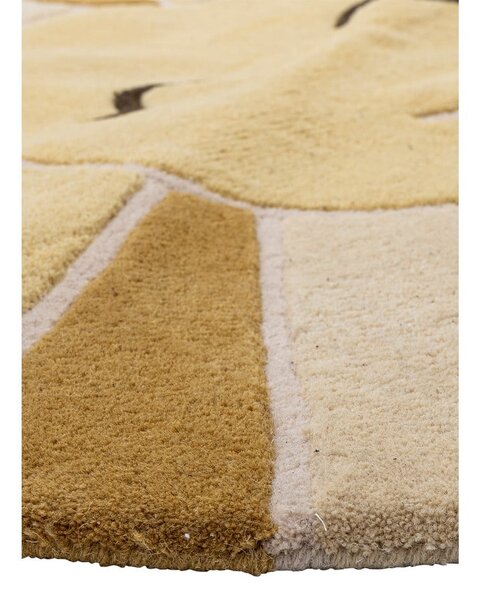 Tappeto per bambini beige e color ambra in lana ø110 cm Sun – Bloomingville Mini