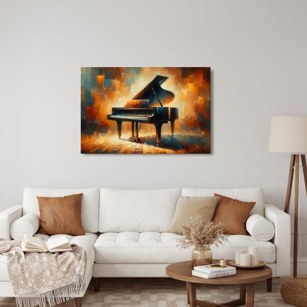 Quadro su tela – Pianoforte nella luce dell'arte