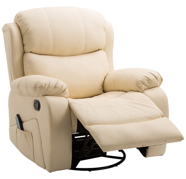 Poltrona Relax Massaggiante 97x92X104 cm in Similpelle Beige