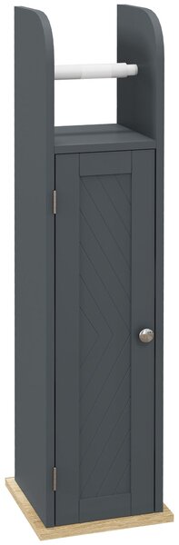 Mobiletto Bagno 1 Anta con Barra 20x20x80 cm in MDF e Truciolato Grigio