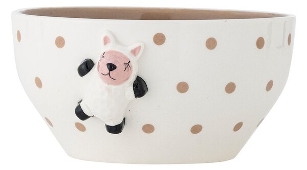 Ciotola per bambini bianca/marrone in gres ø 14 cm Dolly – Bloomingville Mini