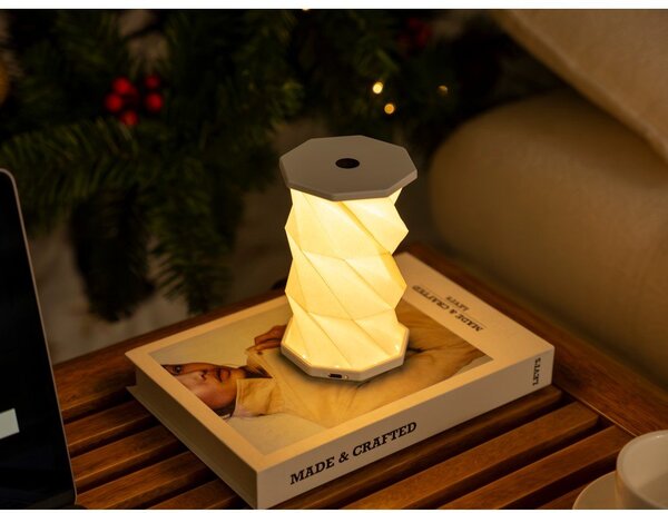 Decorazione luminosa bianca con ricarica USB portatile ø 8 cm Twist – Gingko