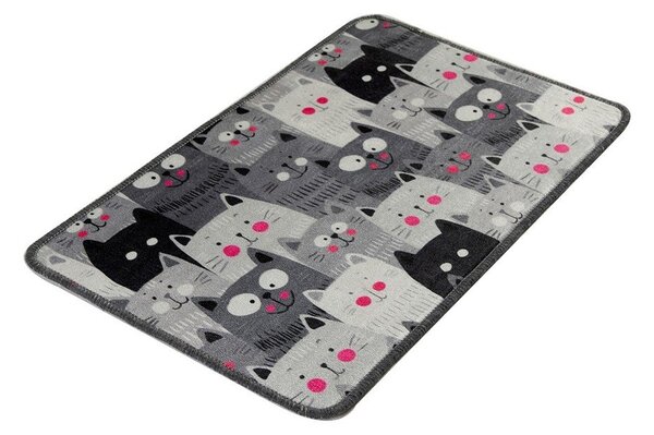 Tappetino per il bagno grigio 40x60 cm Meow – Foutastic