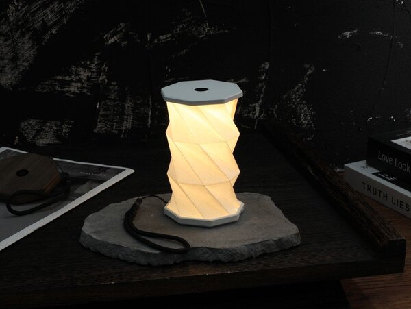 Decorazione luminosa bianca con ricarica USB portatile ø 8 cm Twist – Gingko