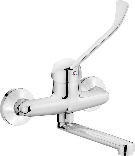 Wall-mounted washbasin mixer with lever Clinic