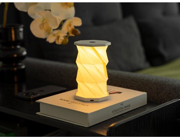 Decorazione luminosa bianca con ricarica USB portatile ø 8 cm Twist – Gingko