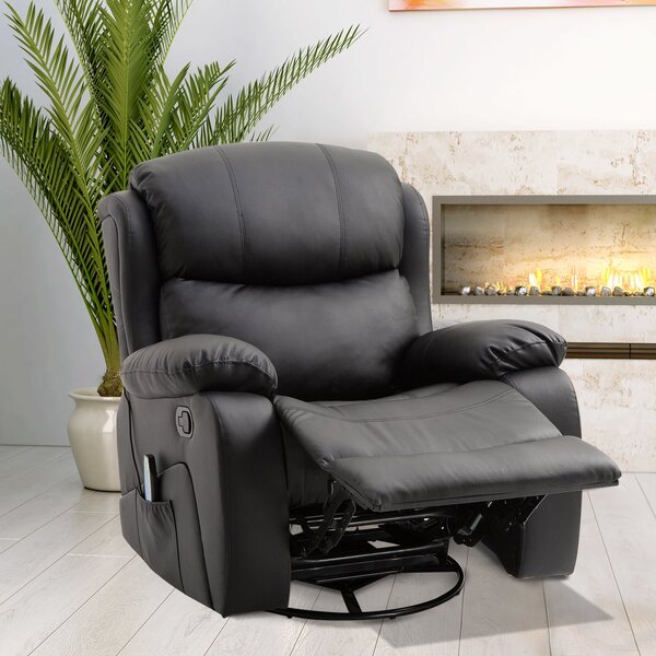 Poltrona Relax Massaggiante 97x92X104 cm in Similpelle Nera