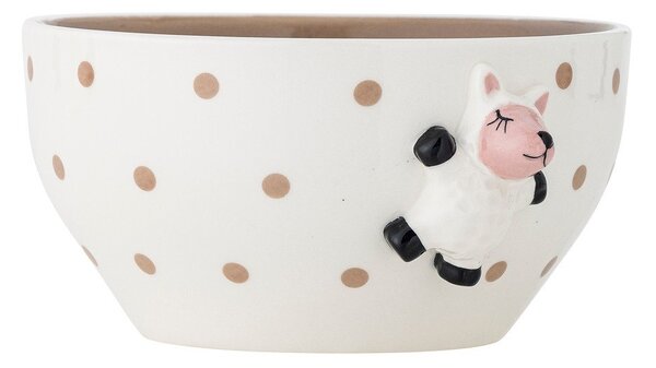 Ciotola per bambini bianca/marrone in gres ø 14 cm Dolly – Bloomingville Mini