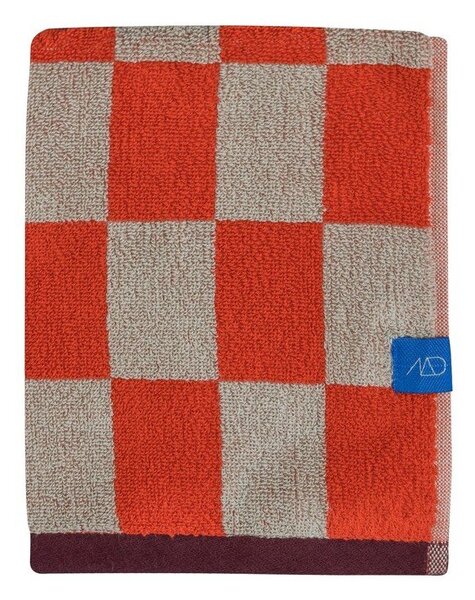 Asciugamano tipo terry arancione/beige in cotone organico 50x90 cm Retro – Mette Ditmer Denmark