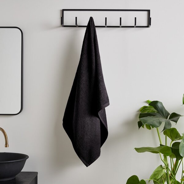 Asciugamano con asciugatura rapida e tipo terry nero in cotone 50x85 cm Quick Dry – Catherine Lansfield