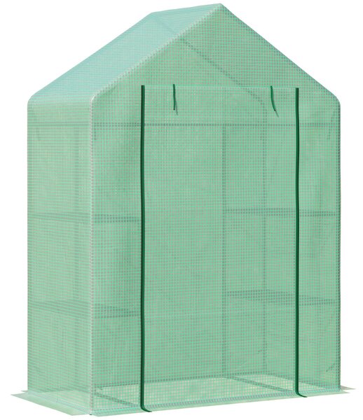 Serra da Giardino 4 Ripiani 141x72x191 cm in Acciaio e Plastica PE Verde