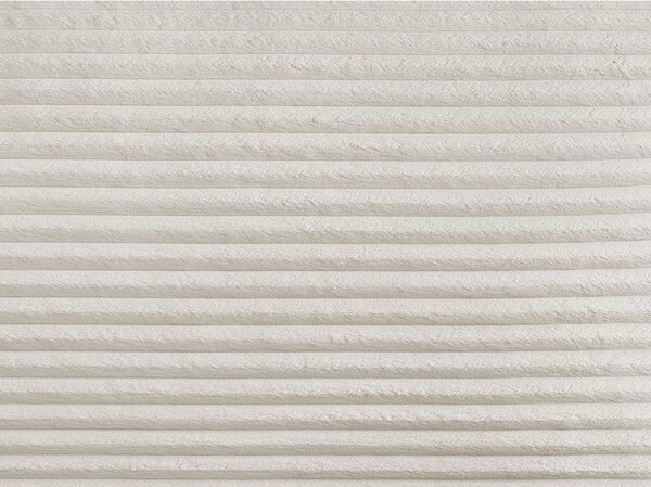 Divano angolare color crema allungabile (con penisola a sinistra) con rivestimento in velluto a coste Lucien – Bobochic Paris