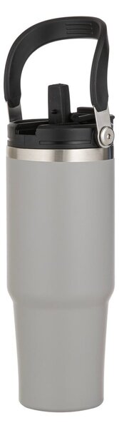 Bottiglia bottiglia da viaggio grigia in acciaio inox 1 l Eco – Ladelle