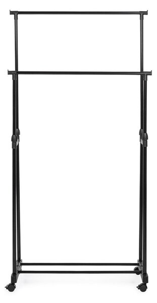 Stand appendiabiti nero in metallo su ruote 80x160x42 cm Roald – Yes Everyday