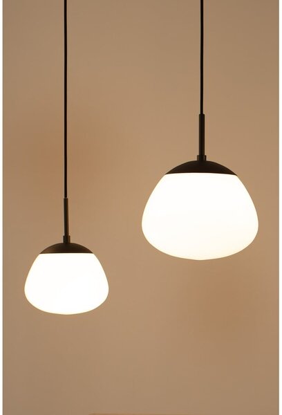 Lampada a sospensione bianca e nera con paralume in vetro ø 18 cm Rise - Markslöjd