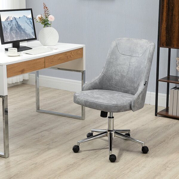 Sedia da Ufficio Operativa 56x63x85-95 cm in Tessuto in Microfibra Grigio