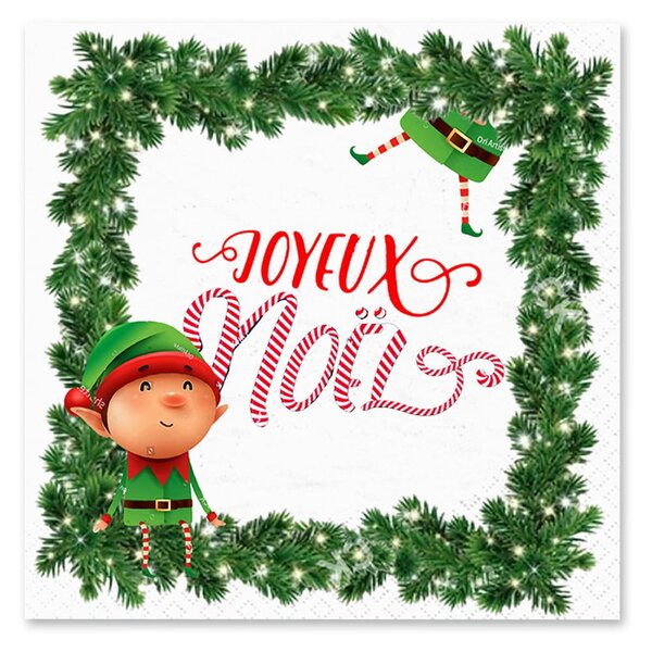 Set di tovaglioli 20 pz 33x33 cm Prankster Elf – Homéa