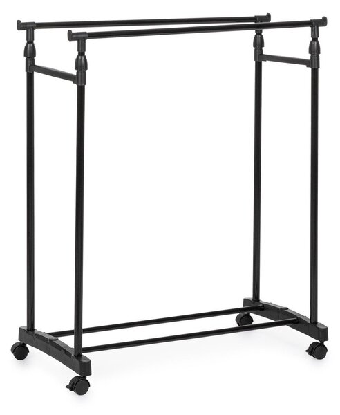 Stand appendiabiti nero in metallo su ruote 80x160x42 cm Roald – Yes Everyday