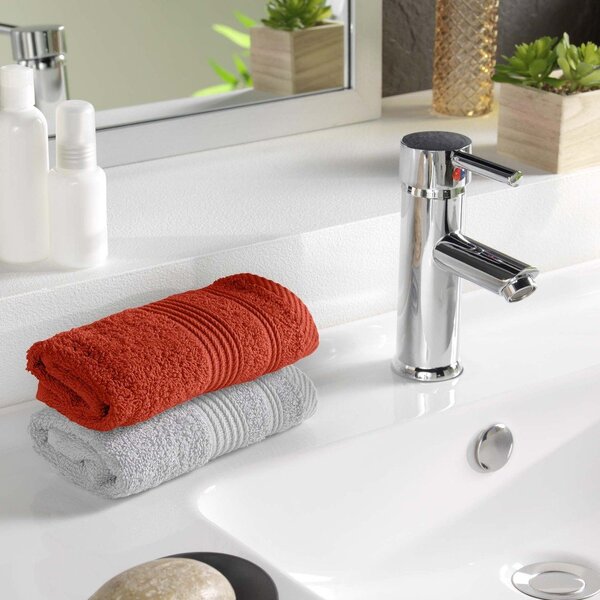 Asciugamano tipo terry color mattone in cotone 30x50 cm Tendresse – douceur d'intérieur