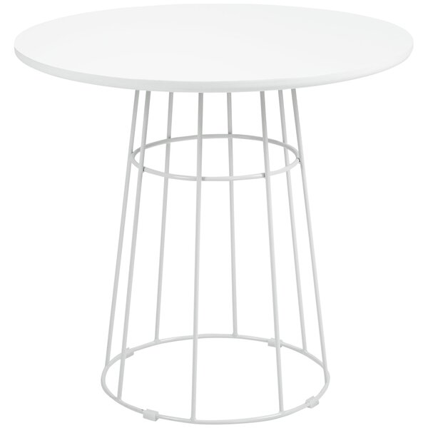 Tavolo da Giardino Ø80,5x74,6 cm in Acciaio e MDF Bianco