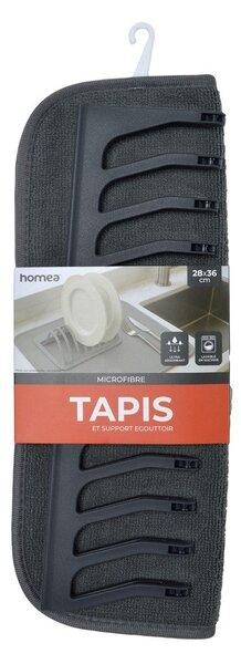 Tappetino scolapiatti grigio in plastica 36x28 cm – Homéa
