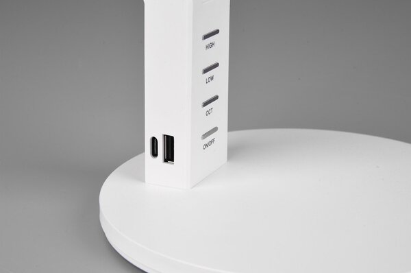 Lampada da tavolo LED bianco opaco con intensità regolabile (altezza totale 40 cm) Ava – Trio