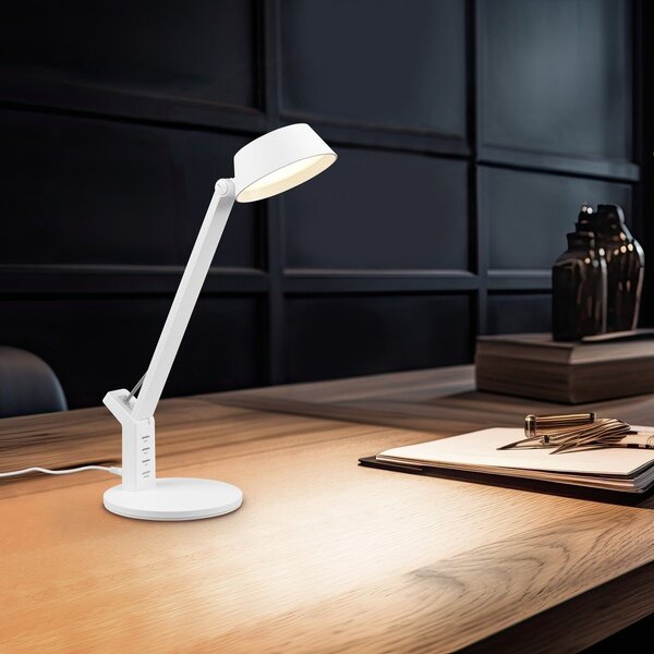 Lampada da tavolo LED bianco opaco con intensità regolabile (altezza totale 40 cm) Ava – Trio