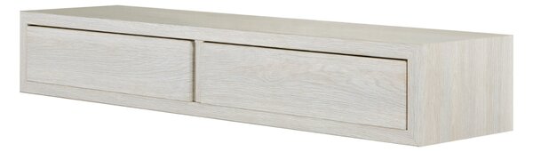 Mensola da Parete con 2 Cassetti 88,2x13,4x23,7 cm in Fibra di Legno Domino Maxi Rovere Sbiancato