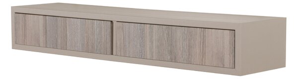 Mensola da Parete con 2 Cassetti 88,2x13,4x20 cm in Fibra di Legno Domino Marrone e Rovere Moka