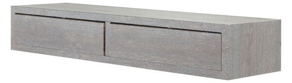 Mensola da Parete con 2 Cassetti 88,2x13,4x23,7 cm in Fibra di Legno Domino Maxi Rovere Grigio New