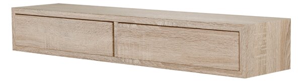 Mensola da Parete con 2 Cassetti 88,2x13,4x20 cm in Fibra di Legno Domino Rovere Sagerau